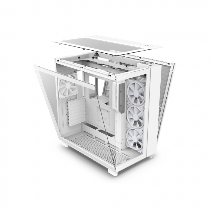 NZXT | صندوق / كيس الكمبيوتر | H9 Elite Premium Dual-Chamber Mid-Tower Airflow Case - أبيض| CM-H91EW-01