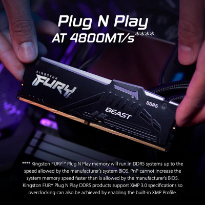 كينغستون | Fury Beast 16GB (2x8GB) 5600MT / s DDR5 CL36 RGB مجموعة ذاكرة سطح المكتب من قطعتين | KF556C36BBEAK2-16