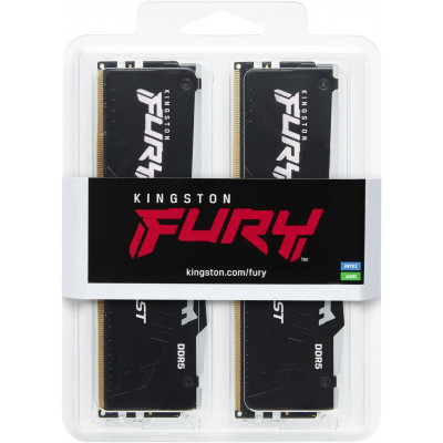 كينغستون | Fury Beast 16 جيجا بايت (2 × 8 جيجا بايت) 5200 ميجا بايت / ثانية DDR5 CL36 RGB ذاكرة سطح المكتب | KF552C36BBEAK2-16
