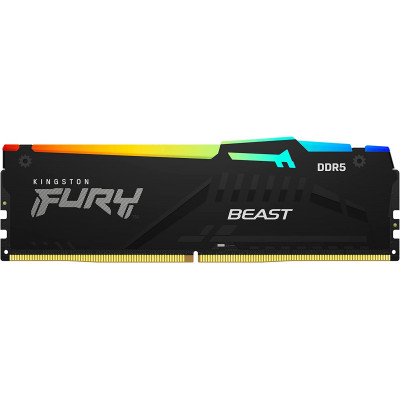 كينغستون | Fury Beast 16 جيجا بايت (2 × 8 جيجا بايت) 5200 ميجا بايت / ثانية DDR5 CL36 RGB ذاكرة سطح المكتب | KF552C36BBEAK2-16